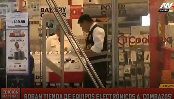 Delincuentes intentan robar en tres tiendas de equipos electrónicos a 'combazos' (VIDEO)