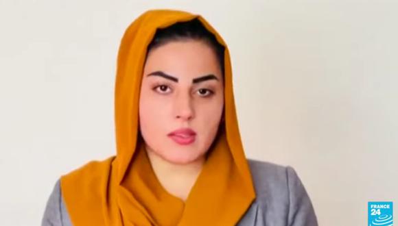Imagen de la presentadora de noticias Shabnam Dawran. (Captura de video/YouTube).