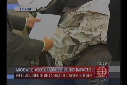 Peritaje: Auto en donde iba hija de Carlos Burgos habría sido impactado por detrás