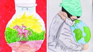 Piura: Niños y jóvenes estudiantes plasman sus vivencias en concurso de dibujo y pintura