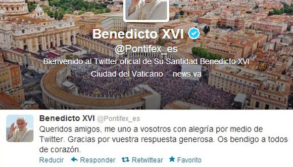 El Papa Benedicto XVI comparte su primer 'tuit'