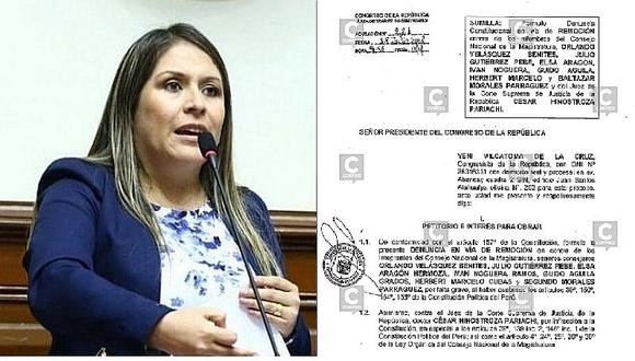 Yeni Vilcatoma: Presenta denuncia constitucional contra magistrados del CNM y juez Hinostroza