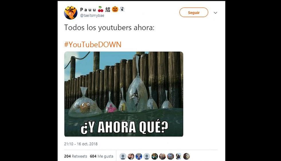 Estos son los memes que dejó la caída de YouTube (FOTOS)