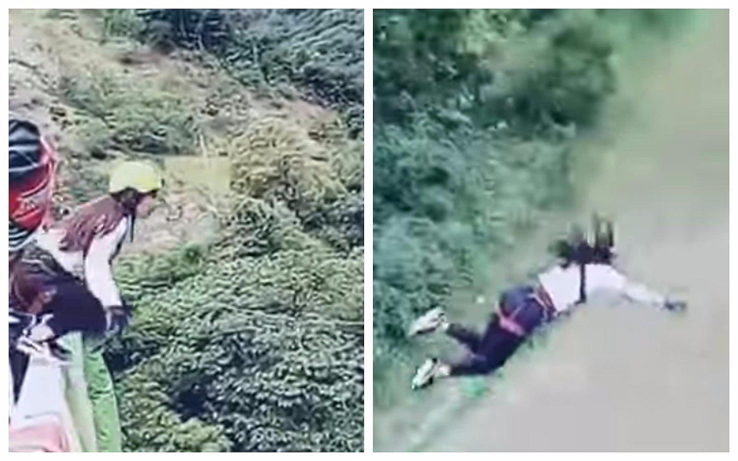 YouTube: joven salta en bungee jumping pero termina impactando contra el suelo (VIDEO)