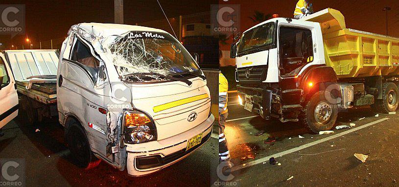 Camión con vísceras de ganado provoca choque en Evitamiento (FOTOS) 