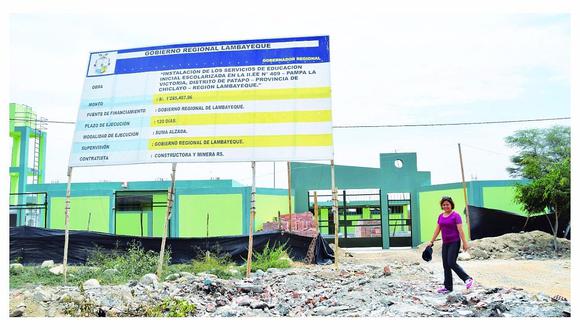 Abandonada obra del GRL en colegio inicial de Pátapo destapa indignación 