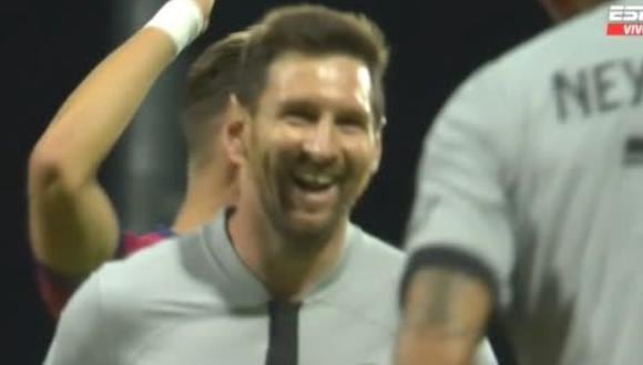 Lionel Messi anotó el 4-0 del PSG vs. Clermont. (Foto:  captura ESPN)