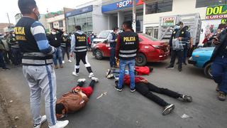 Policía frustra asalto a agencia bancaria y captura a tres delincuentes armados en Los Olivos