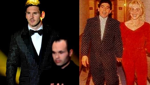 Messi vistió un traje parecido al de Maradona