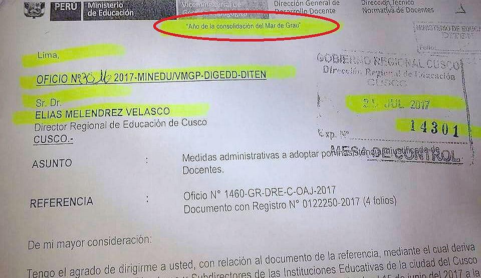 Minedu comete error en documento y trabajadores son duramente criticados