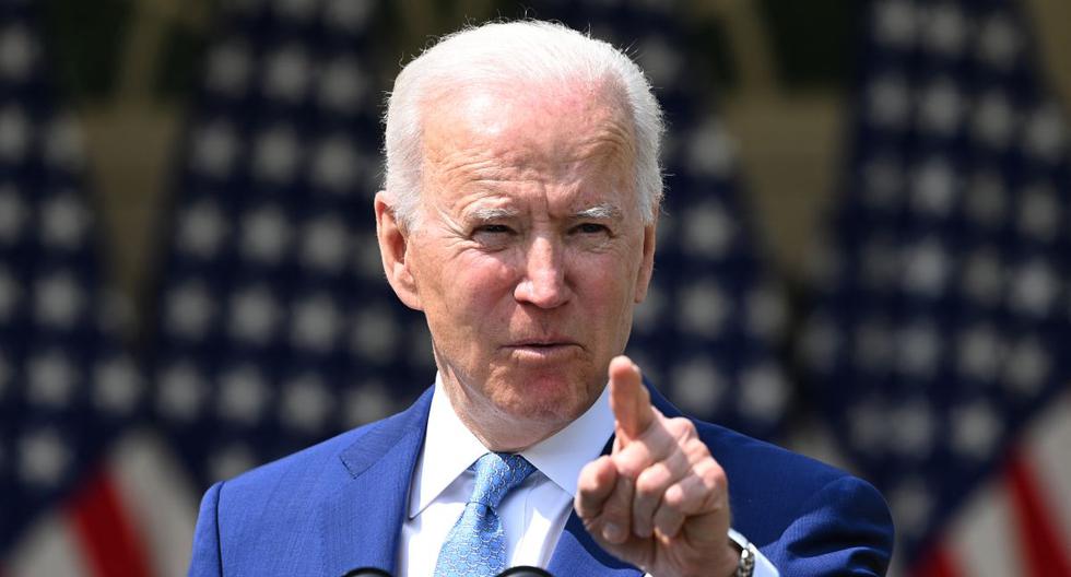 El presidente de Estados Unidos, Joe Biden, habla sobre la prevención de la violencia con armas de fuego en el Rose Garden de la Casa Blanca en Washington, DC, el 8 de abril de 2021. (Foto de Brendan SMIALOWSKI / AFP).