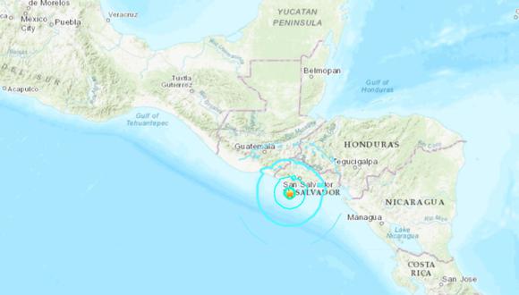 Las autoridades de El Salvador señalaron que no se han informado de víctimas o daños materiales. (Foto: USGS)