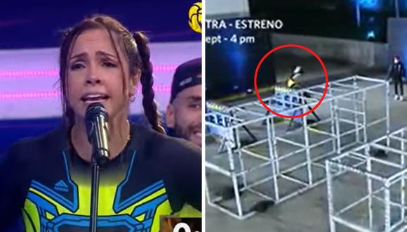 Paloma Fiuza preocupó a sus compañeros al sufrir fuerte caída en vivo. (Foto: captura América TV)