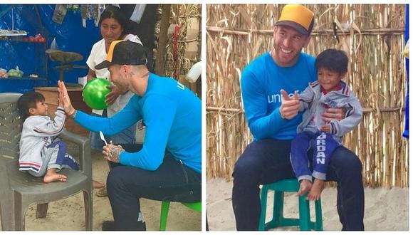 ​Sergio Ramos conmueve con gesto a niño peruano en Piura (VIDEO)