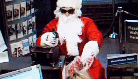 Vestidos de Papá Noel delincuentes robaron una joyería