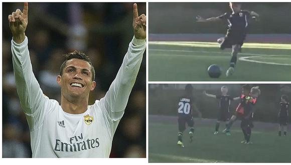 ​Cristiano Ronaldo: mira el golazo de tiro libre que anotó su hijo (VIDEO)