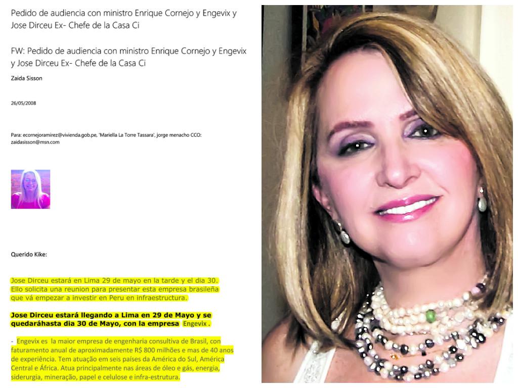 Zaida Sisson envió correos a tres ministros del régimen aprista