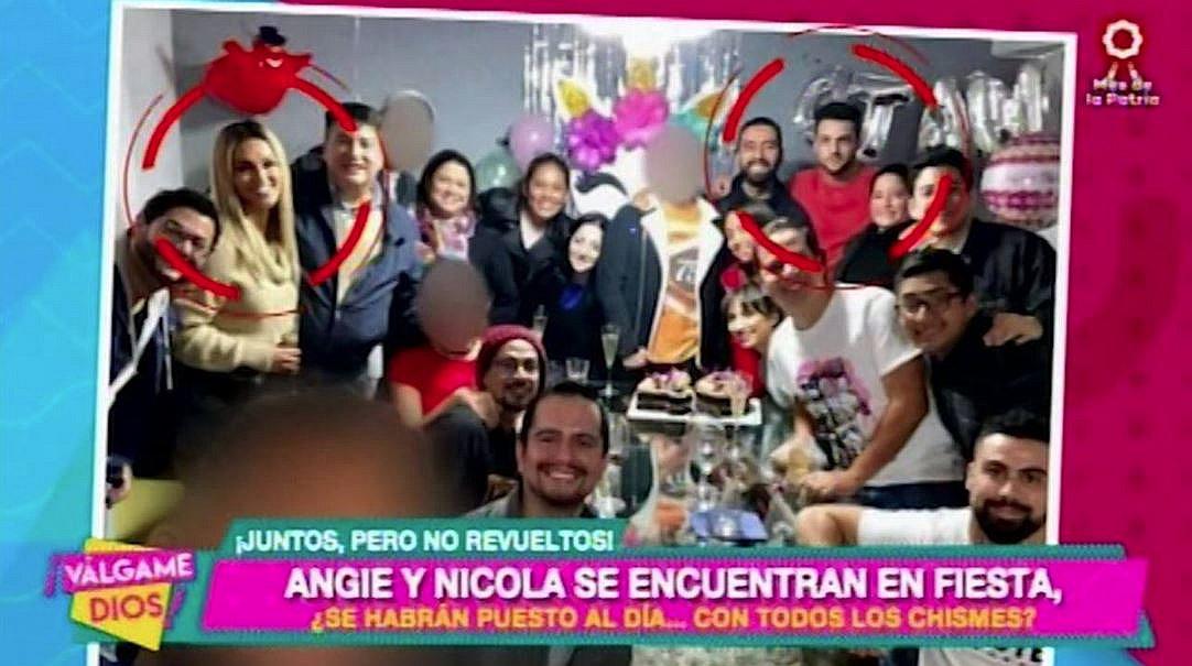 Angie Arizaga y Nicola Porcella se reencontraron en casa de un amigo en común (VIDEO)