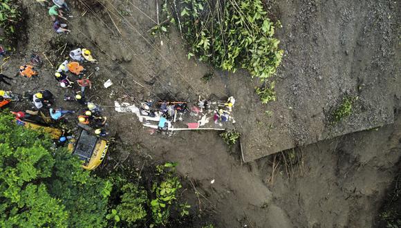 El deslizamiento se produjo, según la Unidad Nacional de Gestión de Riesgos y Desastres, debido al fenómeno de La Niña. (Foto: COLOMBIA'S CIVIL DEFENSE PRESS OFFICE / AFP)