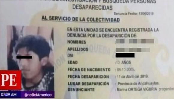 Reportan a otro niño desaparecido en Andahuaylas (VIDEO)