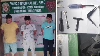 Policía detiene a tres presuntos “robacarros” en Ayacucho
