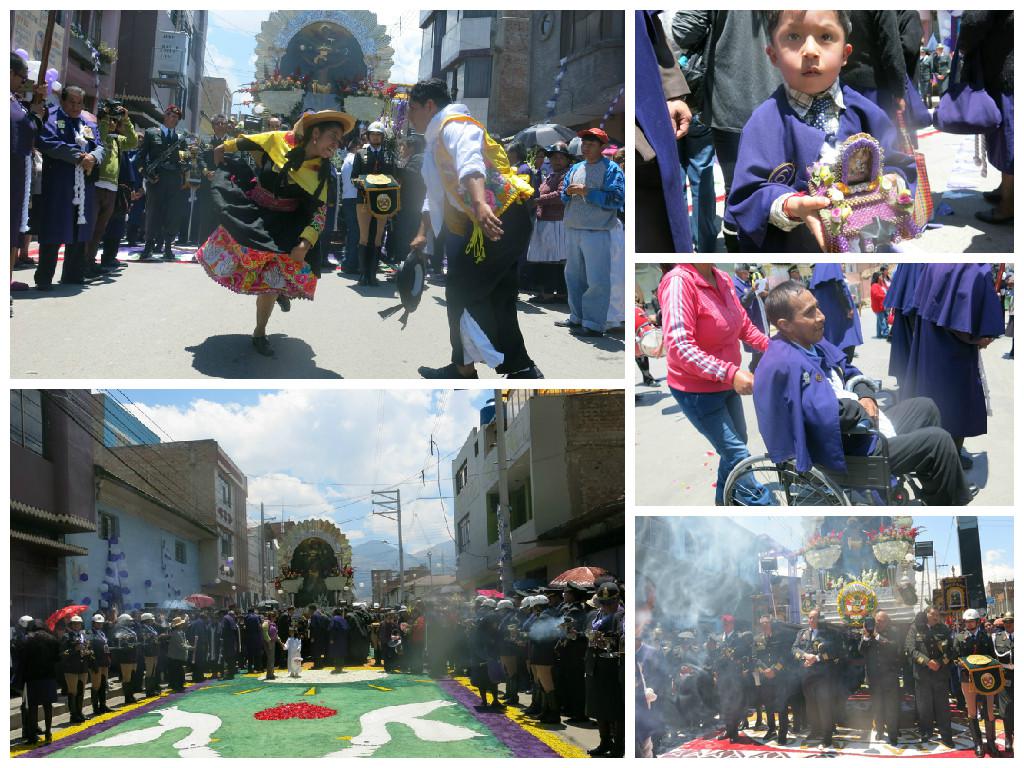 Entre danzas y devoción sin límites Señor de los Milagros sale en su primer recorrido (VIDEO)