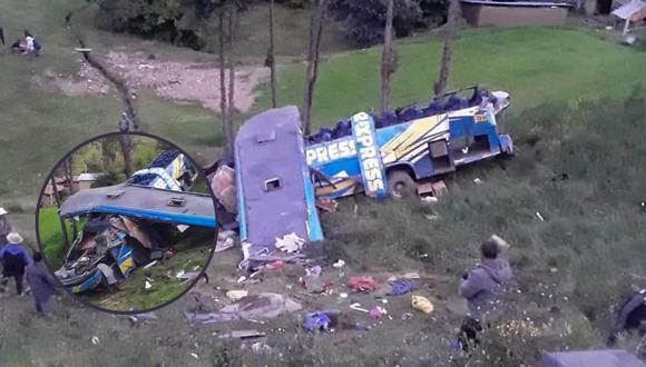 Accidente de tránsito se registró a la altura de la localidad de Ullucpatac-Chogo, en la provincia de Pomabamba. (Foto: Huari Lindo)