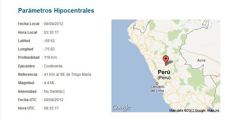 Otro sismo remeció Huánuco