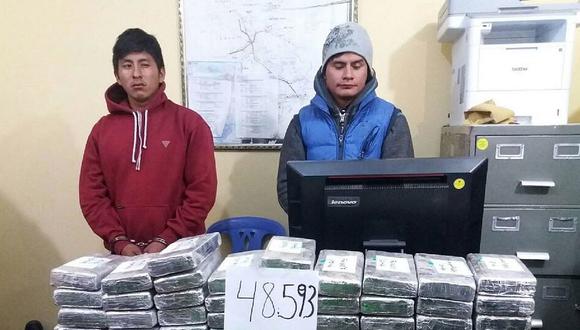 Puno: ayacuchanos llevaban 48 kilos de droga a Bolivia 