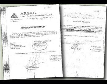 Consorcio presenta constancias falsas