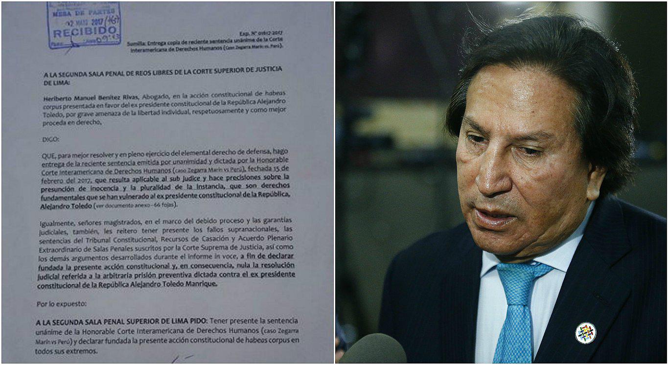 Alejandro Toledo: Benítez presenta hábeas corpus 