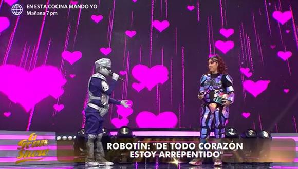 Robotín le pidió perdón a Robotina durante la segunda gala de El Gran Show. (Foto: Captura El Gran Show)