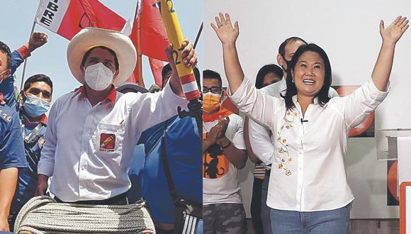 Pedro Castillo y Keiko Fujimori disputarán la segunda vuelta de las Elecciones Generales 2021. (Composición: GEC)