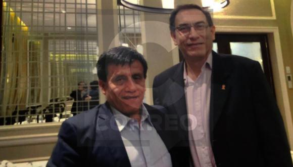 El presidente Martín Vizcarra y Antonio Camayo en el Hotel Country de San Isidro.