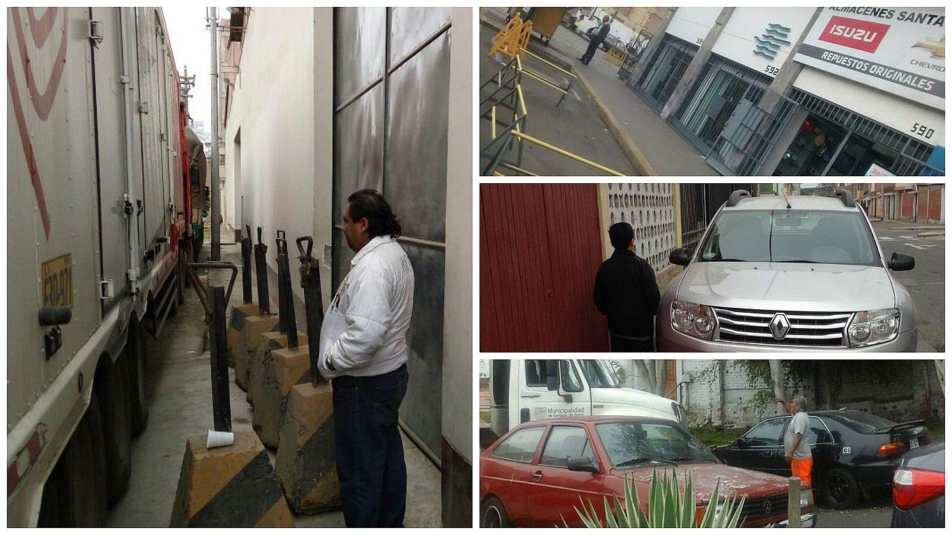 SMP: Bloques de cemento y camiones ocupan vía peatonal 