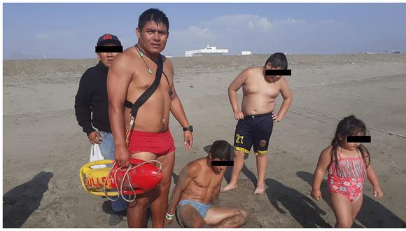 Policía de salvataje auxilia a dos pescadores del balneario de Huanchaquito 