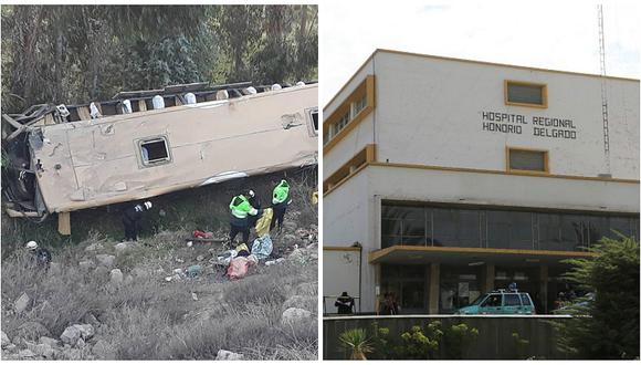 Arequipa: Minsa evacúa a heridos en accidente tras caída de bus