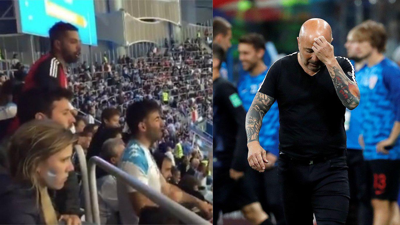 Hinchas argentinos insultaron desde las tribunas a Sampaoli tras goleada ante Croacia (VIDEO)