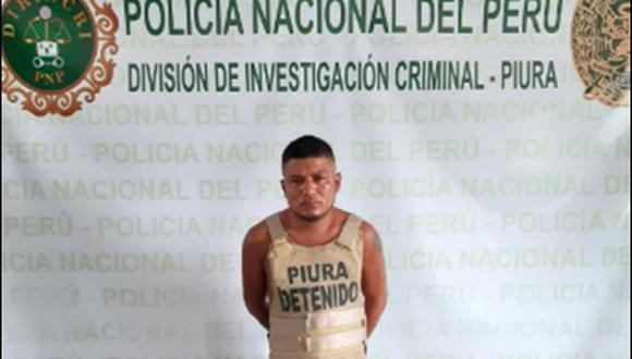 Piura. Jasber Paredes Alcántara fue capturado junto a cuatro mujeres. (PNP)