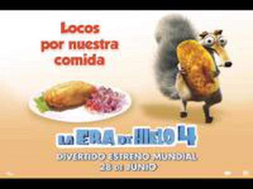 'Scrat', la ardilla de la "Era del Hielo 4", encantado por la comida peruana