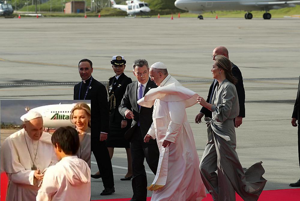 Papa Francisco en Colombia: Recibe paloma de la paz del hijo de Clara Rojas (FOTOS)