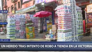 Trabajador resultó herido de bala al frustrar asalto a una tienda en La Victoria