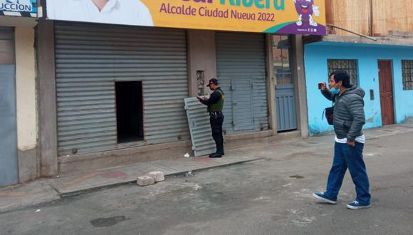 En local ubicado en la avenida Daniel Alcides Carrión se habían desarrollado actos proselitistas la noche anterior. (Foto: Difusión)