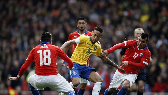 Brasil venció 1-0 a Chile en partido amistoso en Londres