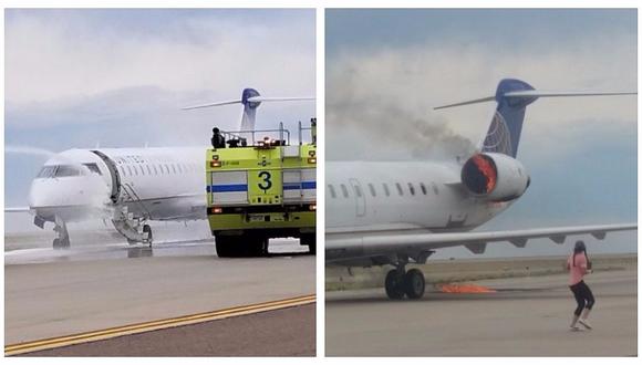 Estados Unidos: avión de United Airlines aterrizó con motor en llamas