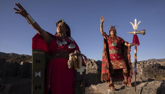 Norbina Gallegos y David Ancca interpretan a la qoya y al inca en el Inti Raymi | Foto: José Rojas