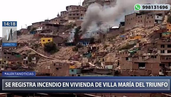 n incendio se registra dentro de una vivienda situada en la calle San Miguel en VMT. (Captura: Canal N)