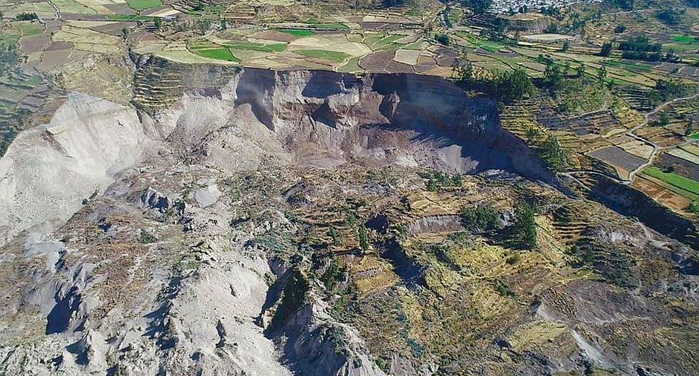 ​Pérdida incalculable en el valle del Colca por deslizamiento de tierra (FOTOS)
