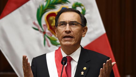 Martín Vizcarra en el Mensaje a la Nación de Fiestas Patrias, del año 2018. (Foto: AFP)
