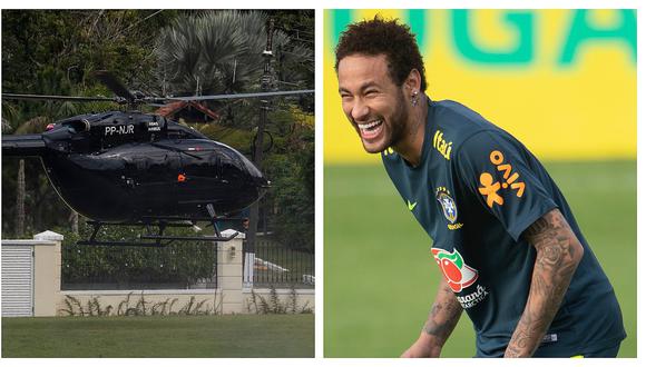 Neymar sorprende al llegar en helicóptero al entrenamiento de Brasil (VIDEO) 